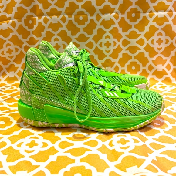 Size 9.5 Adidas Dame 7 Green and White Basketball 🏀 Hightops - Picture 2 of 8
